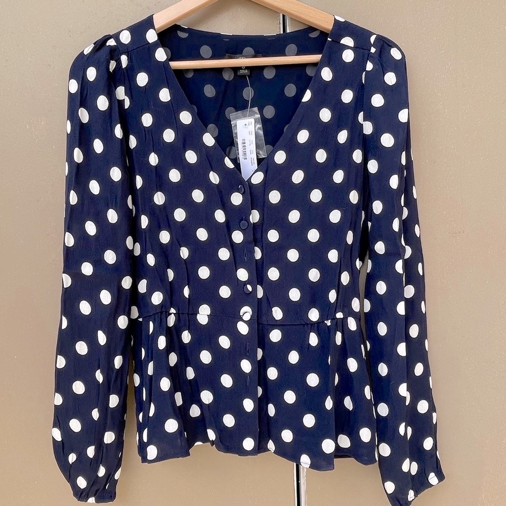 J Crew polka dot blouse